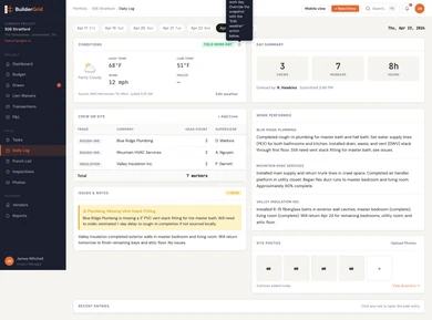 daily-log screen